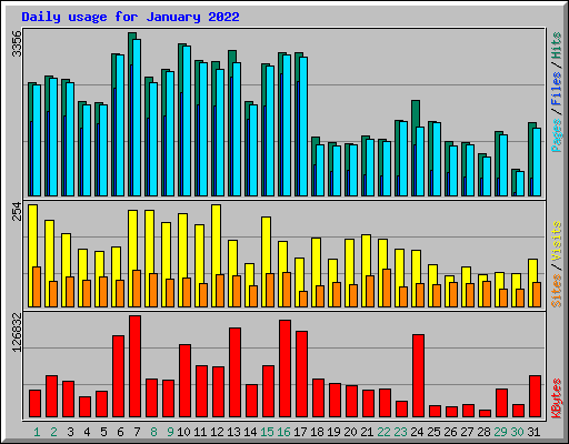 Daily usage for January 2022