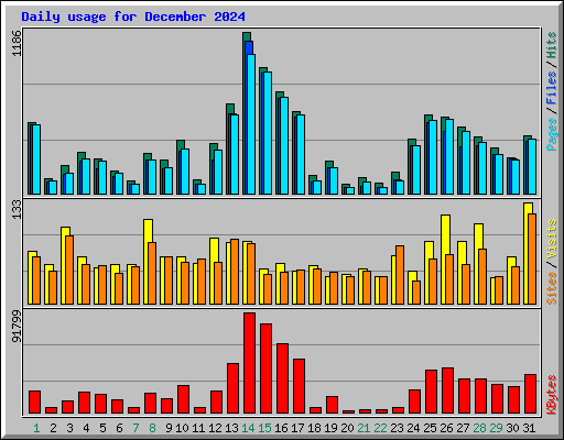 Daily usage for December 2024