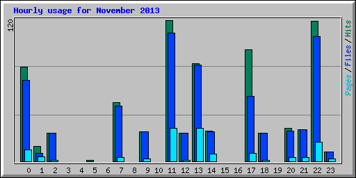 Hourly usage for November 2013