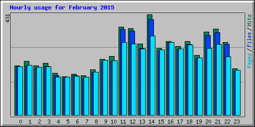 Hourly usage for February 2015