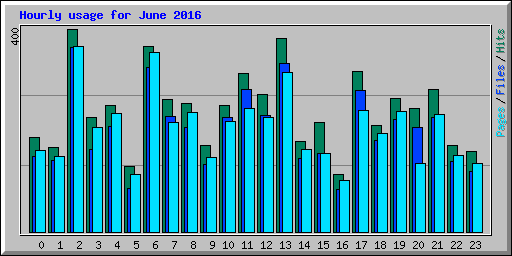 Hourly usage for June 2016