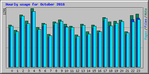 Hourly usage for October 2016