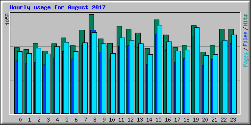 Hourly usage for August 2017