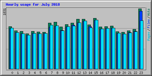 Hourly usage for July 2018