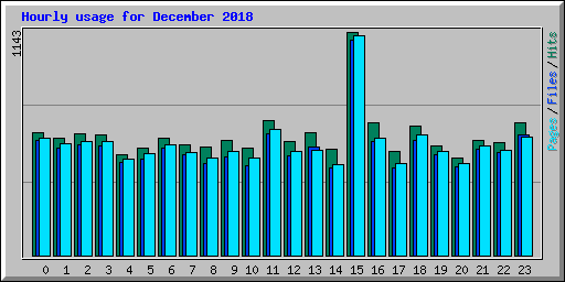 Hourly usage for December 2018