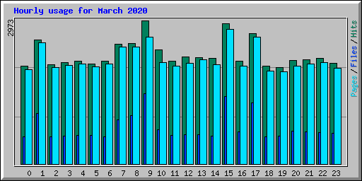 Hourly usage for March 2020
