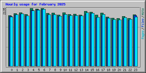 Hourly usage for February 2025