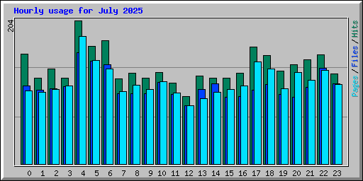 Hourly usage for July 2025