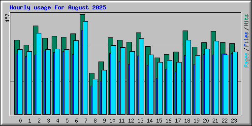 Hourly usage for August 2025