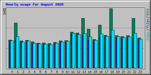 Hourly usage for August 2026